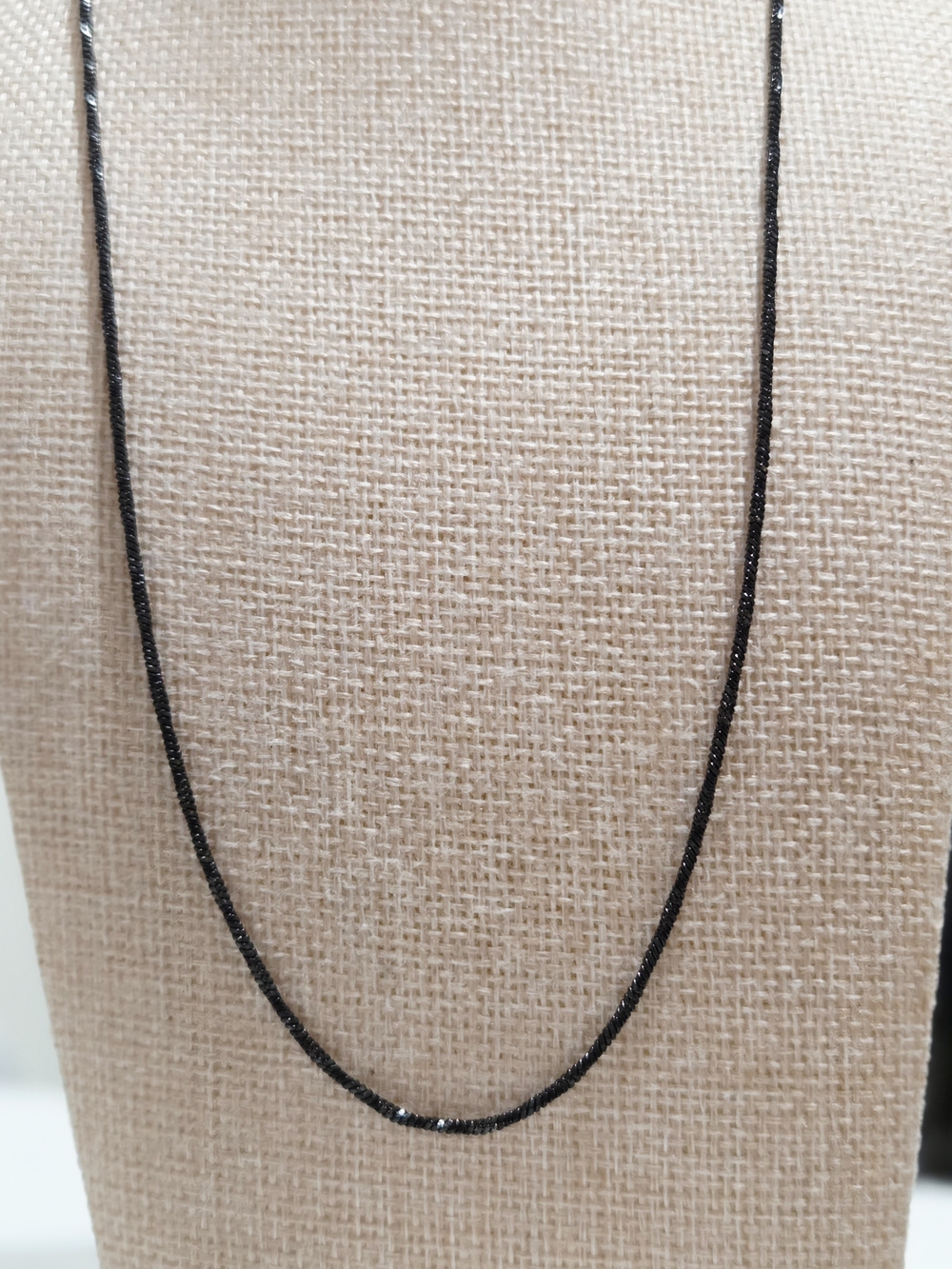 Sleek Black Rhodium Chain Necklace